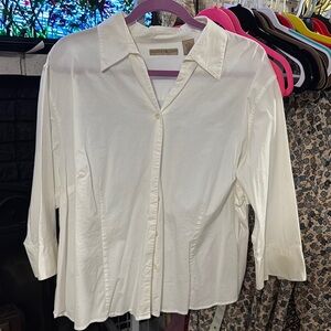 Women's White Button-Up Top